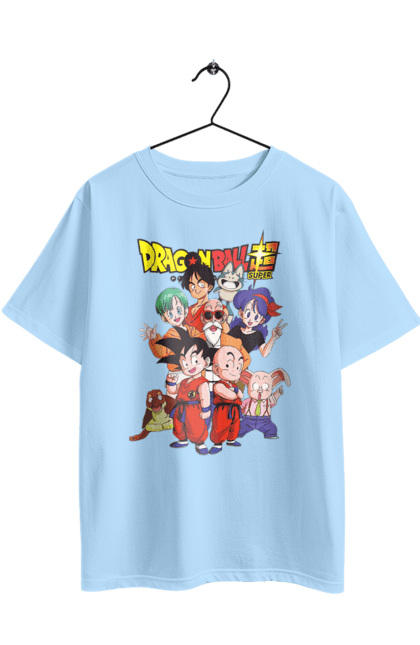 Oversized t-shirt with prints Dragon Ball. Anime, dragon ball, goku, manga, tv series, vegeta. 2070702
