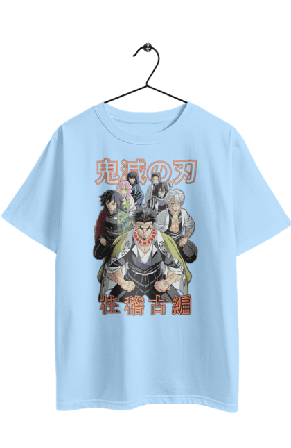 Футболка оверсайз з принтом "Винищувач Демонів Стовпи". Demon slayer, hashira, kimetsu no yaiba, аніме, винищувач демонів, манга, стовпи. 2070702