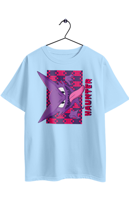Oversized t-shirt with prints Haunter. Anime, games, haunter, nintendo, pokemon, pokemon go. 2070702