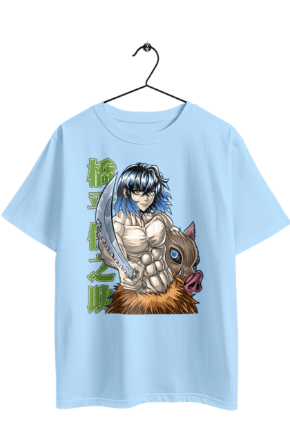 Футболка оверсайз з принтом "Винищувач Демонів Іноске". Demon slayer, inosuke, inosuke hashibira, kimetsu no yaiba, аніме, винищувач демонів, іноске, іноске хашибіра, манга. 2070702