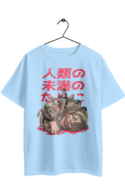 Oversized t-shirt with prints Attack on Titan Mikasa Ackerman. Action film, anime, attack on titan, manga, mikasa, mikasa ackerman, post-apocalyptic. 2070702