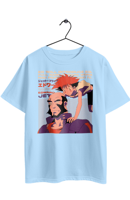 Oversized t-shirt with prints Cowboy Bebop Jet and Ed. Anime, cowboy bebop, edward, jet, jet black. 2070702