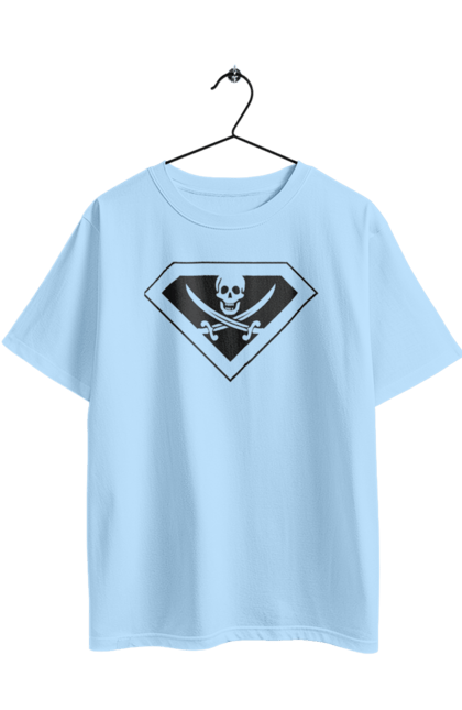 Футболка оверсайз з принтом "Суперпірат". Бетмен, кіно, комікси, марвел, супергерої, супермен, фільми. 2070702