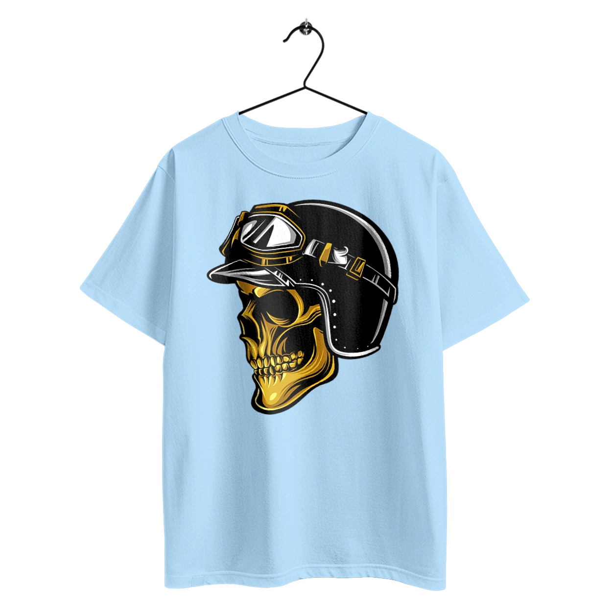 Skull in a motorcycle helmet