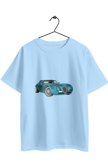Футболка оверсайз с принтом Авто.7. Auto, blue, graphics, photo, retro car. 2070702