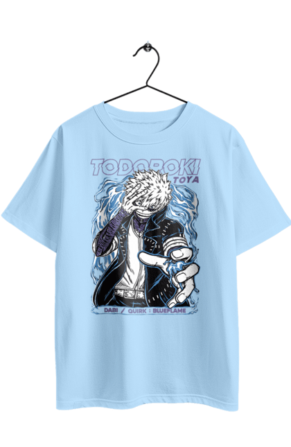 Футболка оверсайз з принтом "Моя академія героїв Дабі". Dabi, my hero academia, todoroki, toya todoroki, академія юей, аніме, дабі, моя академія героїв, тодорокі, тойя тодорокі. 2070702