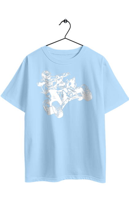 Oversized t-shirt with prints Man On Atv White. Atv, extreme, race. 2070702
