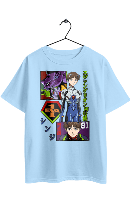 Футболка оверсайз з принтом "Євангеліон". Evangelion, neon genesis evangelion, аніме, єва 01, євангеліон, манга, синдзі, янгол. 2070702