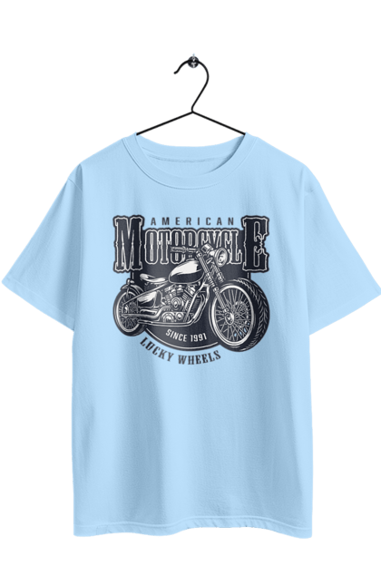 Oversized t-shirt with prints Cool vintage motorcycle. America, good, male, motorcycle, motorcycles, retro, stylish, stylishly, vintage, vintage. 2070702
