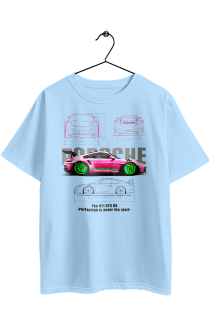 Oversized t-shirt with prints Porsche 911 GT3 RS. Auto, automobile, car, porsche, porsche 911, sport, sports car. 2070702