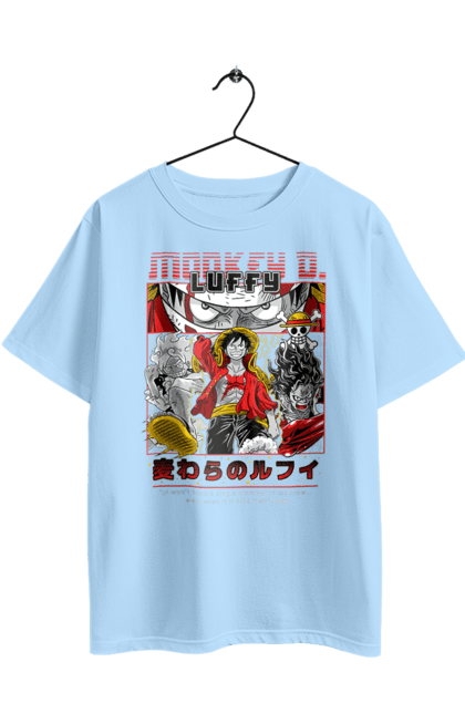 Футболка оверсайз з принтом "Ван Піс Луффі". Luffy, one piece, аніме, ван піс, великий куш, луффі, манга, монки де луффі, пірати. 2070702