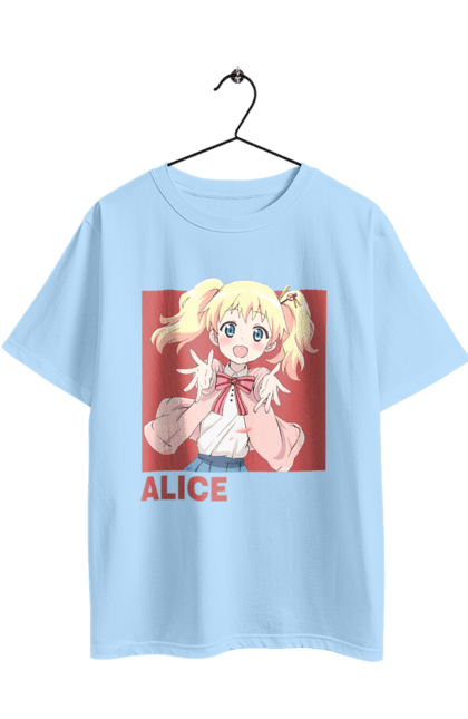 Oversized t-shirt with prints Kiniro Mosaic Alice Cartelet. Alice, alice cartelet, anime, gold mosaic, kiniro mosaic, kinmoza, manga. 2070702
