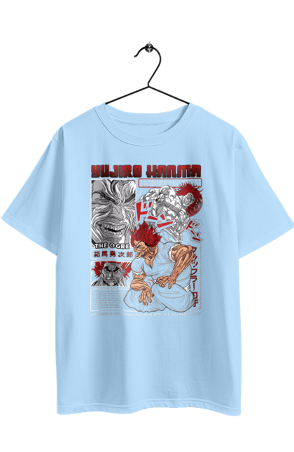 Футболка оверсайз з принтом "Боєць Баки Ханма Юдзіро". Anime, hanma baki, manga, yujiro hanma, аніме, боєць баки, бойові мистецтва, манга, серіал, ханма юдзіро. 2070702