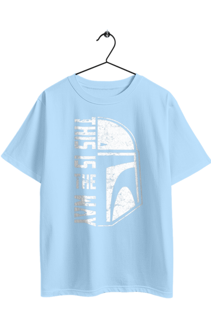 Футболка оверсайз з принтом "Такий шлях". Distressed, mandalorian helmet, movies, tv show, зоряні війни, кіно, малюк йода, мандаларець, такий шлях. 2070702