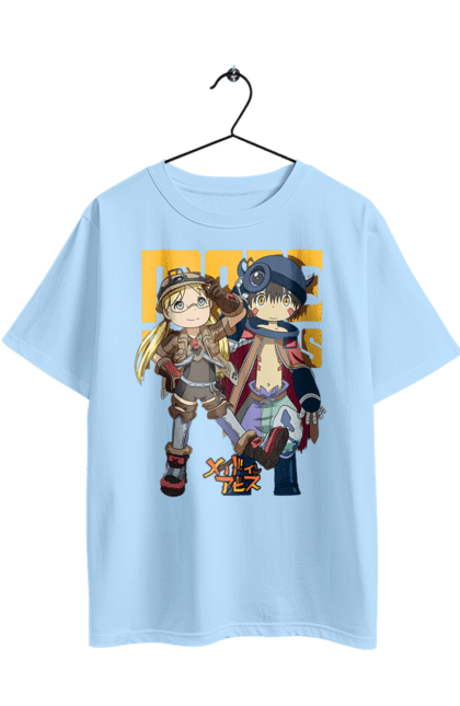 Футболка оверсайз з принтом "Зроблено в Безодні". Made in abyss, reg, riko, безодня, зроблено в безодні, манга, рега, ріко, робот, створений у безодні. 2070702