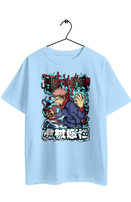 Футболка оверсайз з принтом "Магічна битва Ітадорі". Anime, jujutsu kaisen, manga, аніме, ітадорі, магічна битва, манга, містика, сукуна, темне фентезі. 2070702