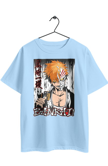 Футболка оверсайз з принтом "Бліч Куросакі Ічіґо". Anime, bleach, ichigo kurosaki, manga, аніме, бліч, ічіго, куросакі ічіґо, манга. 2070702