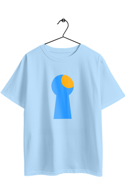 Oversized t-shirt with prints Замочная скважина. Castle, cleft, door, interest, key, light through, open the door, well. 2070702