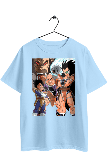 Oversized t-shirt with prints Dragon Ball. Anime, dragon ball, goku, manga, tv series, vegeta. 2070702