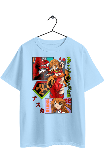 Футболка оверсайз з принтом "Євангеліон Аска". Asuka, аніме, аска, аска ленглі сорью, єва, єва 02, євангеліон, манга, меха, синдзі. 2070702