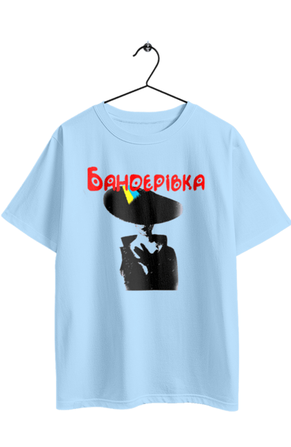 Футболка оверсайз з принтом "Бандерівка". Бандера, бандерівка, війна, військово повітряні війська, вірю в зсу, все, літак, ні війні, орки, слава україні, україна, українка. 2070702