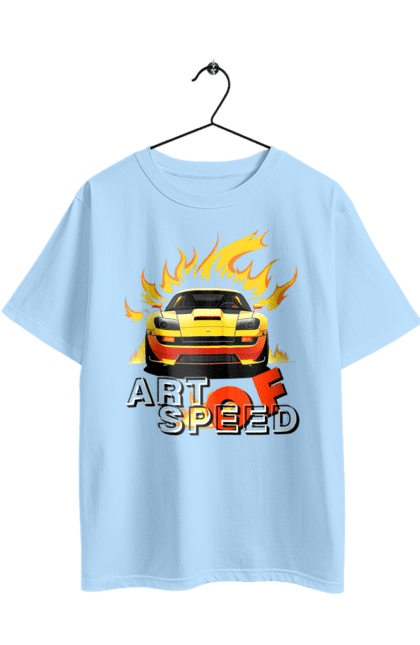 Футболка оверсайз с принтом Машина в огне. Машина, огонь, скорость, спортивная машина, спорткар. 2070702
