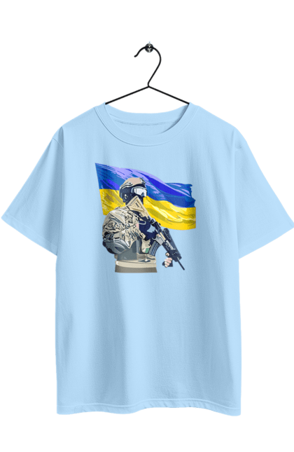 Футболка оверсайз з принтом "ЗСУ | Прапор". Війна, герб, збройні сили україни, зсу, патріотична, прапор україни, русский военный корабль, україна, українська символіка, флаг. 2070702