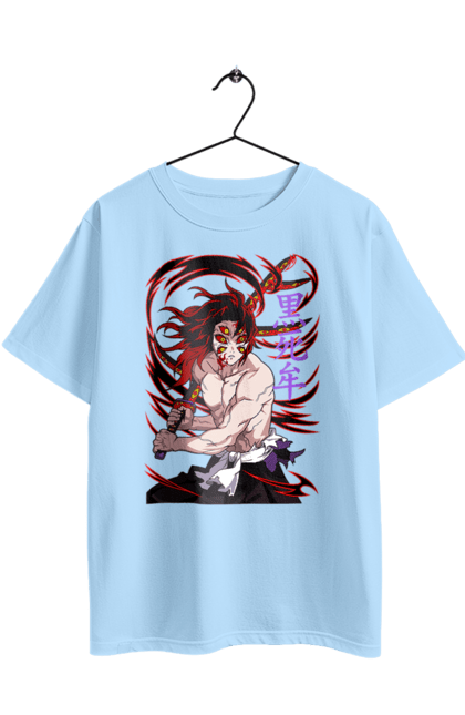 Футболка оверсайз з принтом "Винищувач Демонів Кокушибо". Demon slayer, kimetsu no yaiba, kokushibo, аніме, винищувач демонів, вища луна, дванадцять лун, демон, кокушибо, манга. 2070702