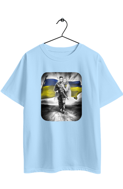 Футболка оверсайз з принтом "Захисник України". Дівчина, захисник, прапор, прапор україни, символіка, сиьволіка, україна. 2070702
