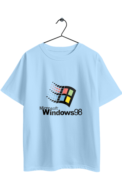Футболка оверсайз з принтом "Windows98". Angular, c, css, html, it, javascript, jquery, php, python, react, svelt, vue, айтишник, айті, гумор, код, кодувати, прогер, програміст, програмісти, ти ж, ти ж програміст, тиж програміст. 2070702