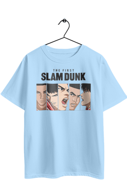Oversized t-shirt with prints Slam Dunk. Anime, basketball, comedy, manga, school, shonen, slam dunk, sports anime. 2070702