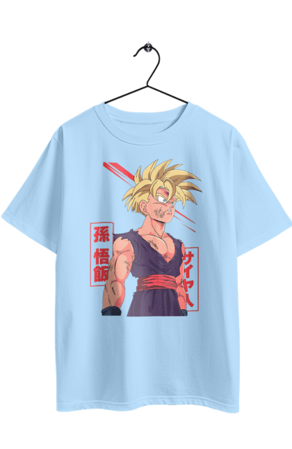 Oversized t-shirt with prints Dragon Ball Gohan. Anime, dragon ball, gohan, goku, manga, tv series, vegeta. 2070702