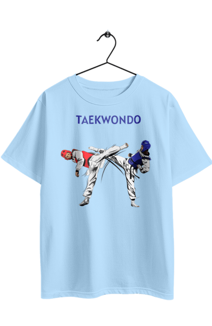 Oversized t-shirt with prints Taekwondo. Korea, martial arts, sport, taekwondo, training. 2070702
