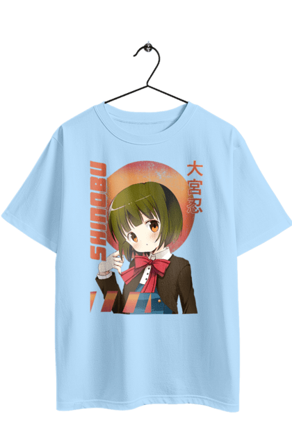 Oversized t-shirt with prints Kiniro Mosaic Shinobu Omiya. Anime, gold mosaic, kiniro mosaic, kinmoza, manga, shinobu, shinobu omiya. 2070702