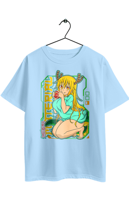 Футболка оверсайз з принтом "Драконопокоївка пані Кобаяші". Kobayashi, аніме, дракон, кобаяші, манга, пані кобаяші, тору, тору кобаясі, тору кобаяші. 2070702