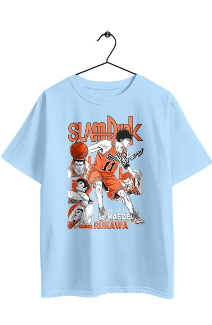 Oversized t-shirt with prints Slam Dunk Kaede Rukawa. Anime, basketball, comedy, kaede rukawa, manga, school, shonen, slam dunk, sports anime. 2070702