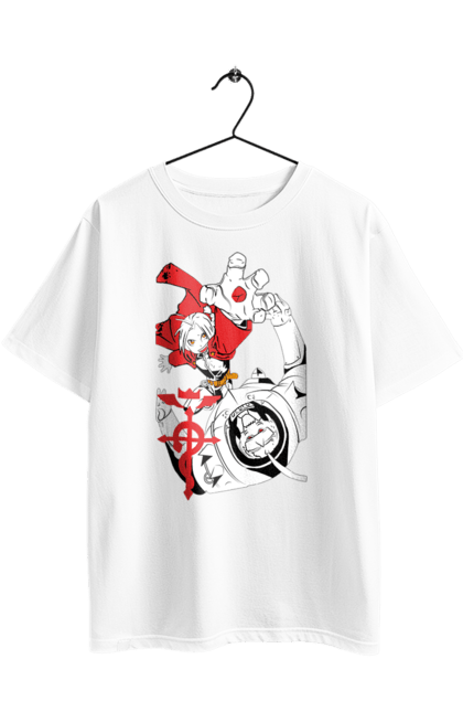 Футболка оверсайз з принтом "Сталевий Алхімік". Fullmetal alchemist, альфонс елрік, аніме, едвард елрік, комедія, манга, ранобе, сталевий алхімік, стімпанк. 2070702