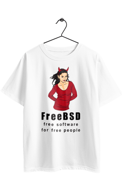 Футболка оверсайз з принтом "Freebsd Для Вільних". Bsd, freebsd, unix, адміністратор, айті, айтішник, безкоштовна, безкоштовно, бестія, вільна, демон, демонесса, доступність, незалежність, операційна система, ос, програміст, програмне забезпечення, свобода, сисадмін, система, системний адміністратор, софт, текст, червоний, чорний. 2070702