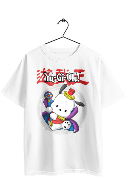Футболка оверсайз з принтом "Yu Gi Oh! Почако". Hello kitty, pochacco, yu gi oh, yu-gi-oh, аніме, бренд, персонаж, почако, хелло кітті. 2070702