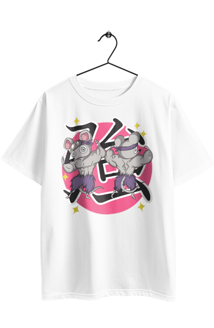 Oversized t-shirt with prints Demon Slayer Uzui Tengen's mice. Anime, demon slayer, kimetsu no yaiba, manga, mice, serial, tengen, tengen uzui, uzui. 2070702