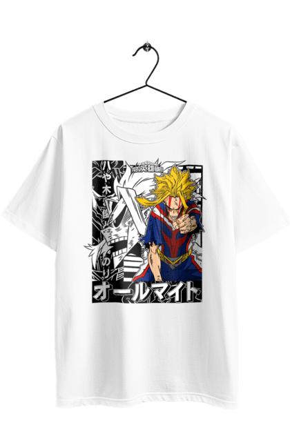 Футболка оверсайз з принтом "Моя академія героїв Всемогутній". All might, my hero academia, yagi toshinori, академія юей, аніме, всемогутній, манга, моя геройська академія, один за всіх, тошинорі ягі. 2070702