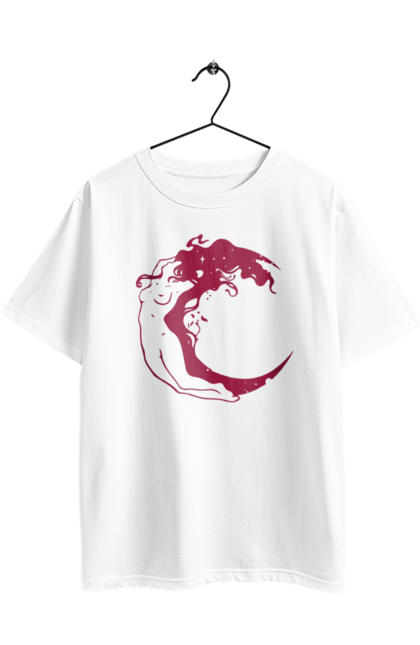 Oversized t-shirt with prints Moon girl. Cosmic, girl, moon, space, stars. 2070702