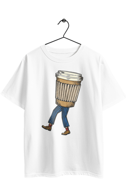 Футболка оверсайз з принтом "Людина Кава". Кава. 2070702