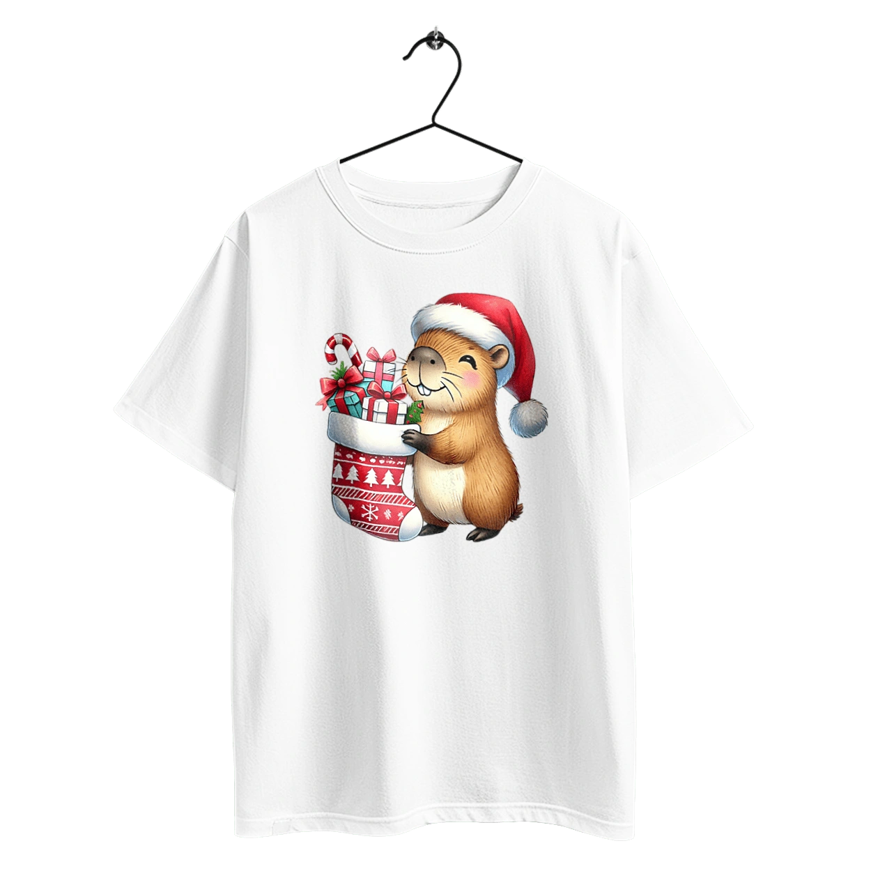 Christmas Capybara with a Gift