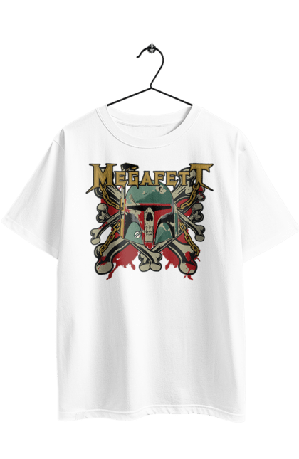 Oversized t-shirt with prints Megafett. Bob fett, boba fett, clone, head hunter, megadeth, megafett, star wars. 2070702