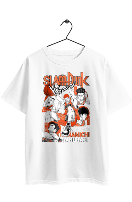 Oversized t-shirt with prints Slam Dunk Hanamichi Sakuragi. Anime, basketball, comedy, hanamichi sakuragi, manga, school, shonen, slam dunk, sports anime. 2070702