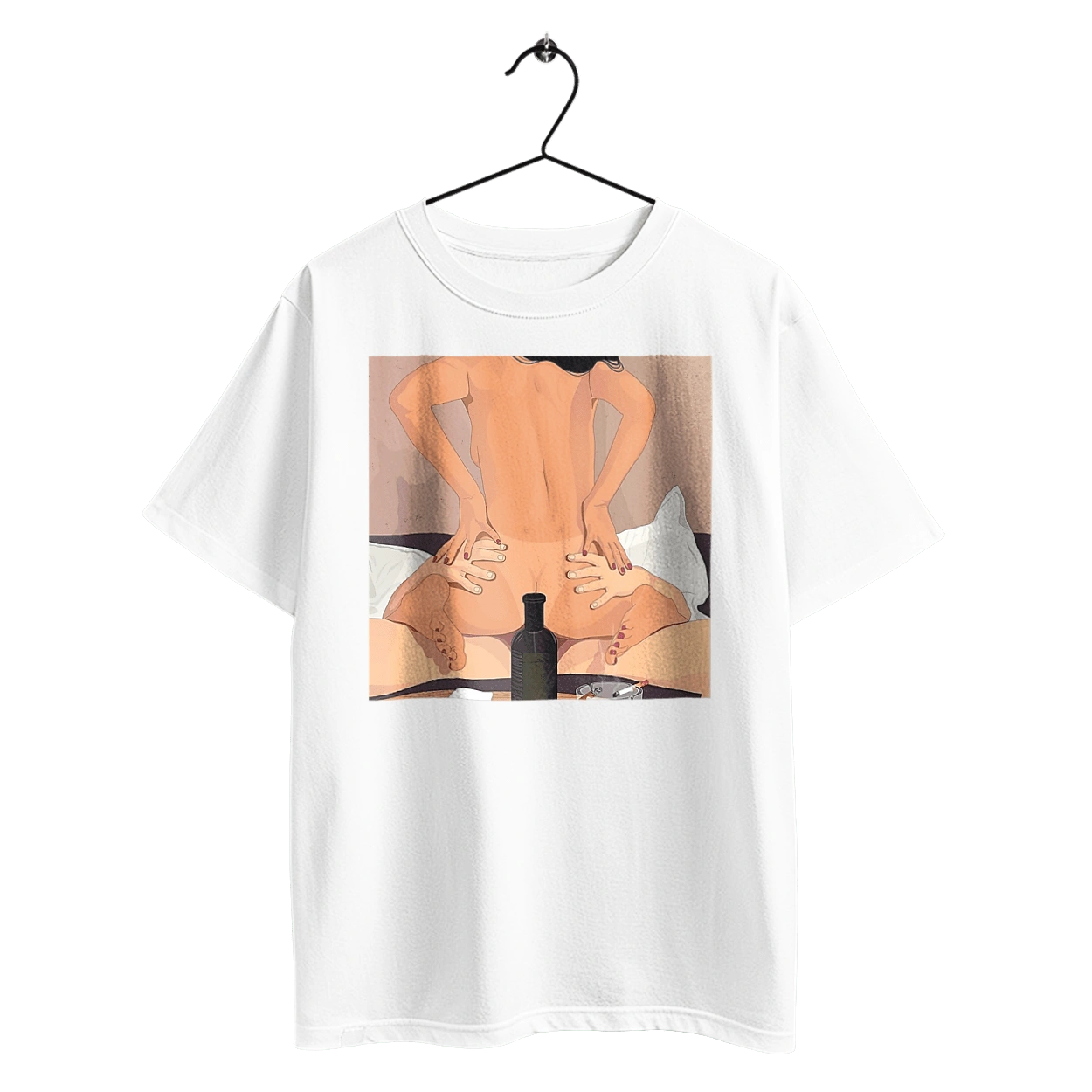 Naked Girl, Bottle And Cigarettes