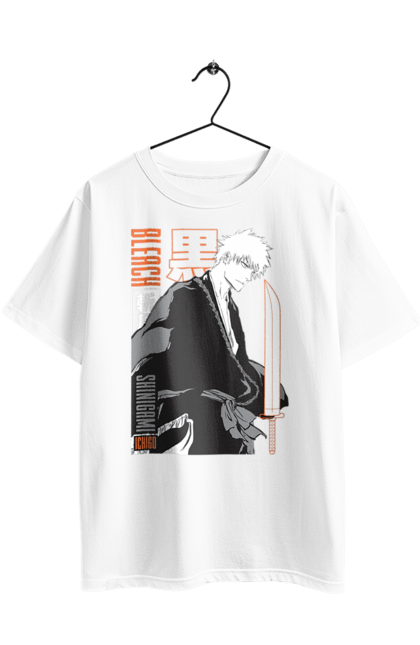 Футболка оверсайз з принтом "Бліч Куросакі Ічіґо". Anime, bleach, ichigo kurosaki, manga, аніме, бліч, ічіго, куросакі ічіґо, манга. 2070702