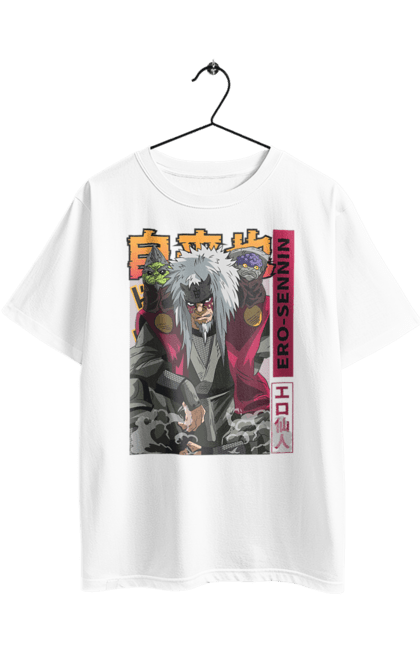 Футболка оверсайз з принтом "Наруто Джирайя". Naruto, аніме, джірайя, манга, наруто, саннін, хокаге, шинобі. 2070702