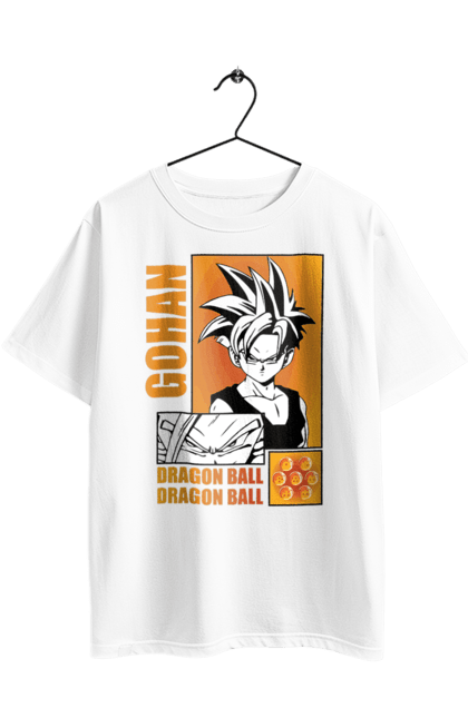 Oversized t-shirt with prints Dragon Ball Gohan. Anime, dragon ball, gohan, goku, manga, tv series, vegeta. 2070702